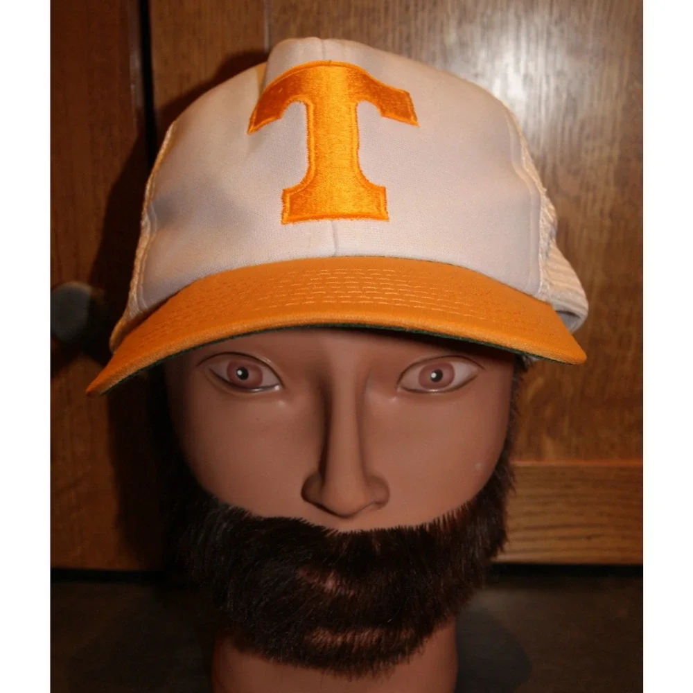 Vintage Tennessee Volunteers Hat Bacon & Company Orange White Trucker Snapback